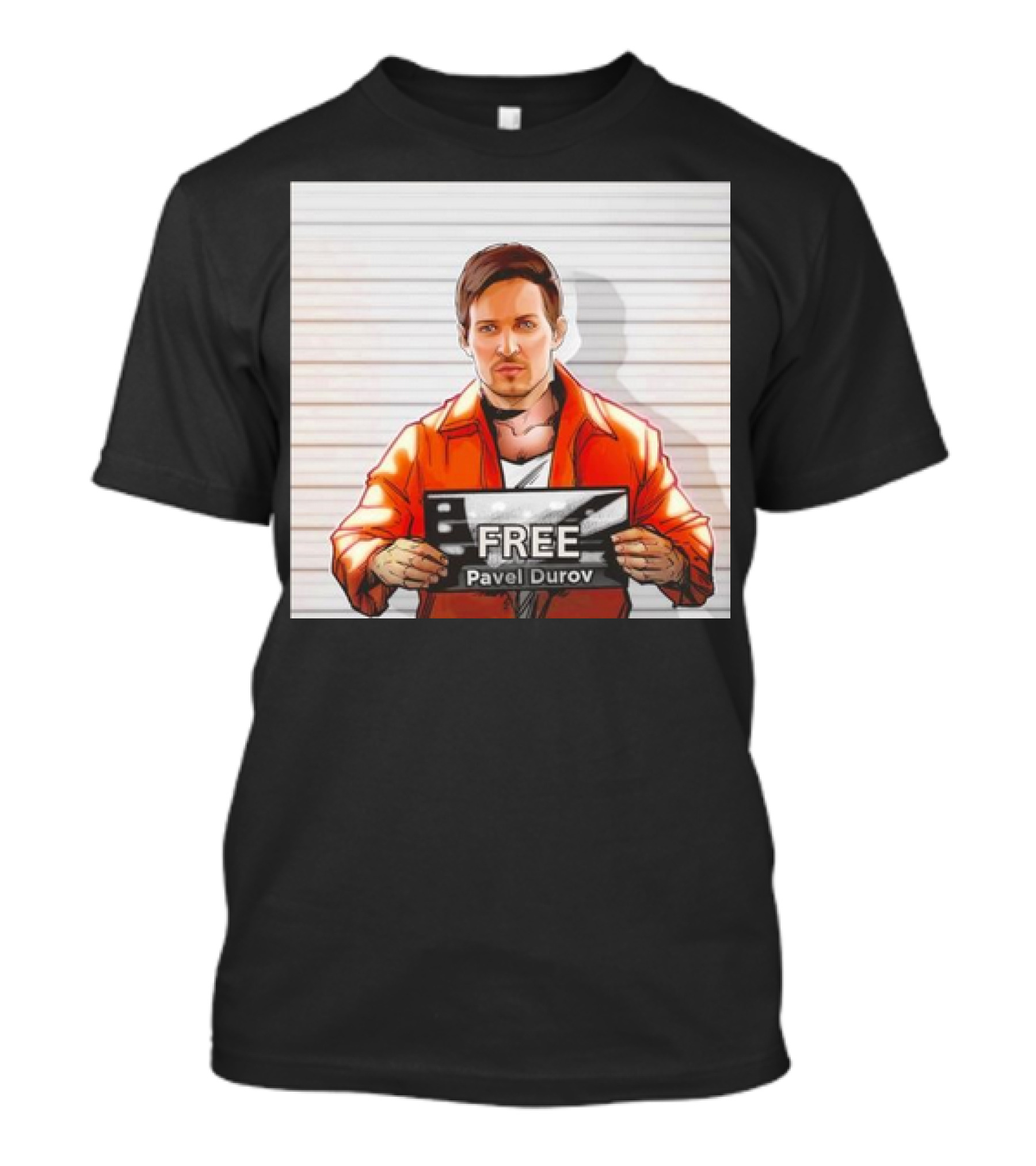Free Pavel Durov Mugshot Cartoon T-Shirt