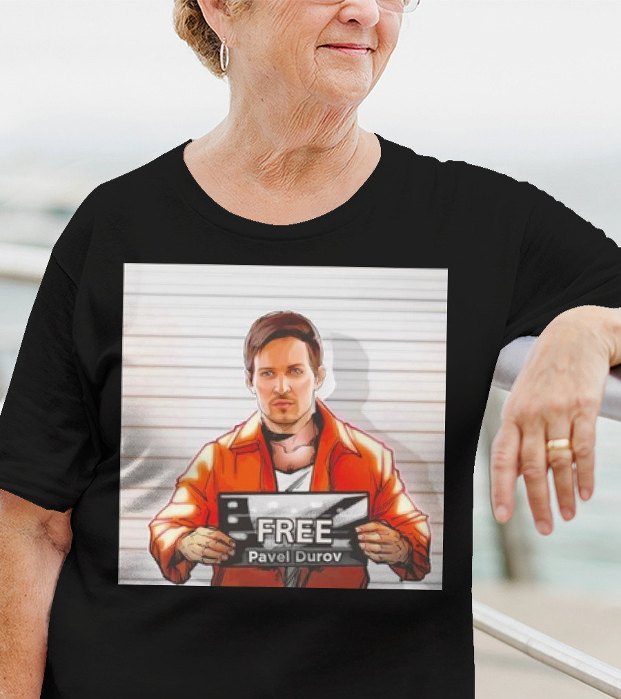 Free Pavel Durov Mugshot Cartoon T-Shirt