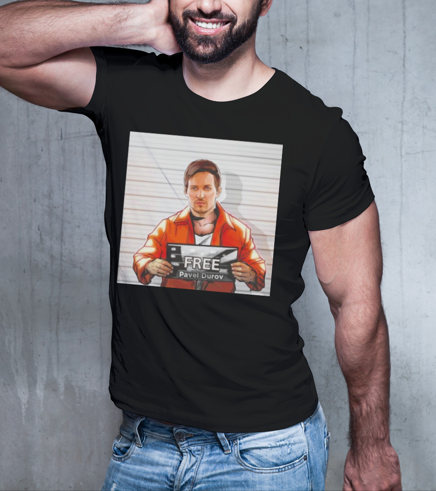 Free Pavel Durov Mugshot Cartoon T-Shirt