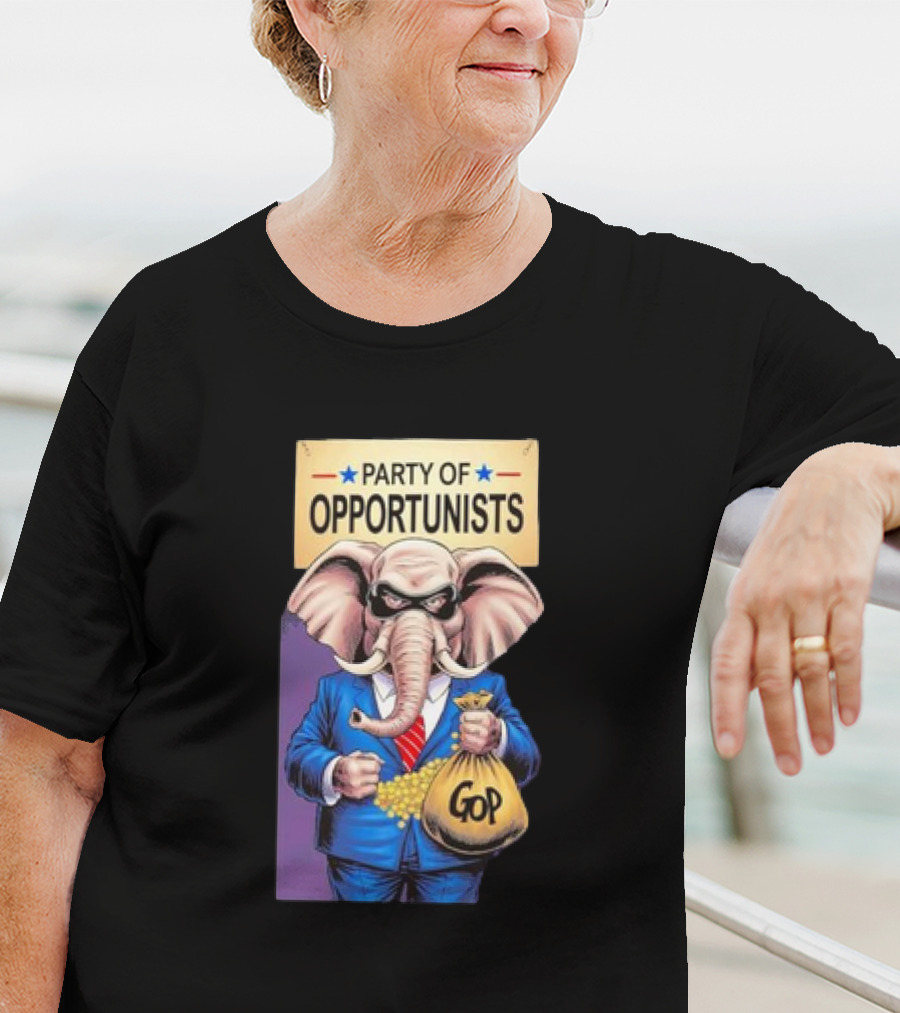 Party Of Opportunists GOP Elephant With Money Bag T-Shirt