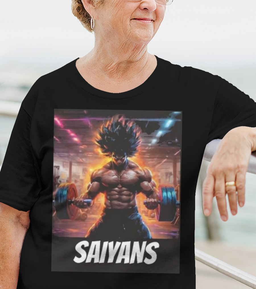 Saiyan Workout Gym Motivation Saiyans Strength Training Anime Fusion T-Shirt