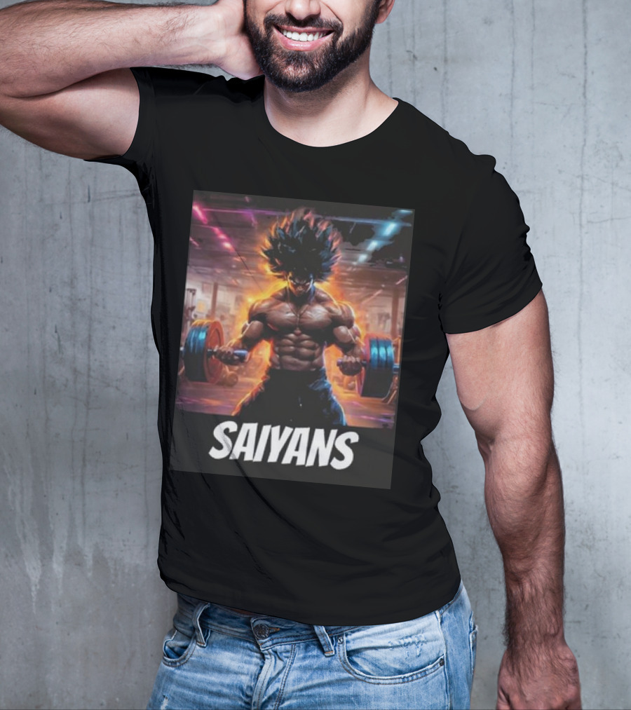 Saiyan Workout Gym Motivation Saiyans Strength Training Anime Fusion T-Shirt
