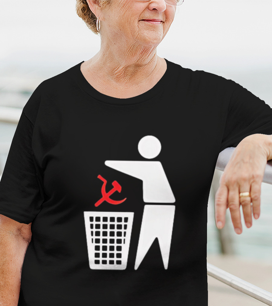 Communism Trash Can Hammer Sickle Disposal T-Shirt