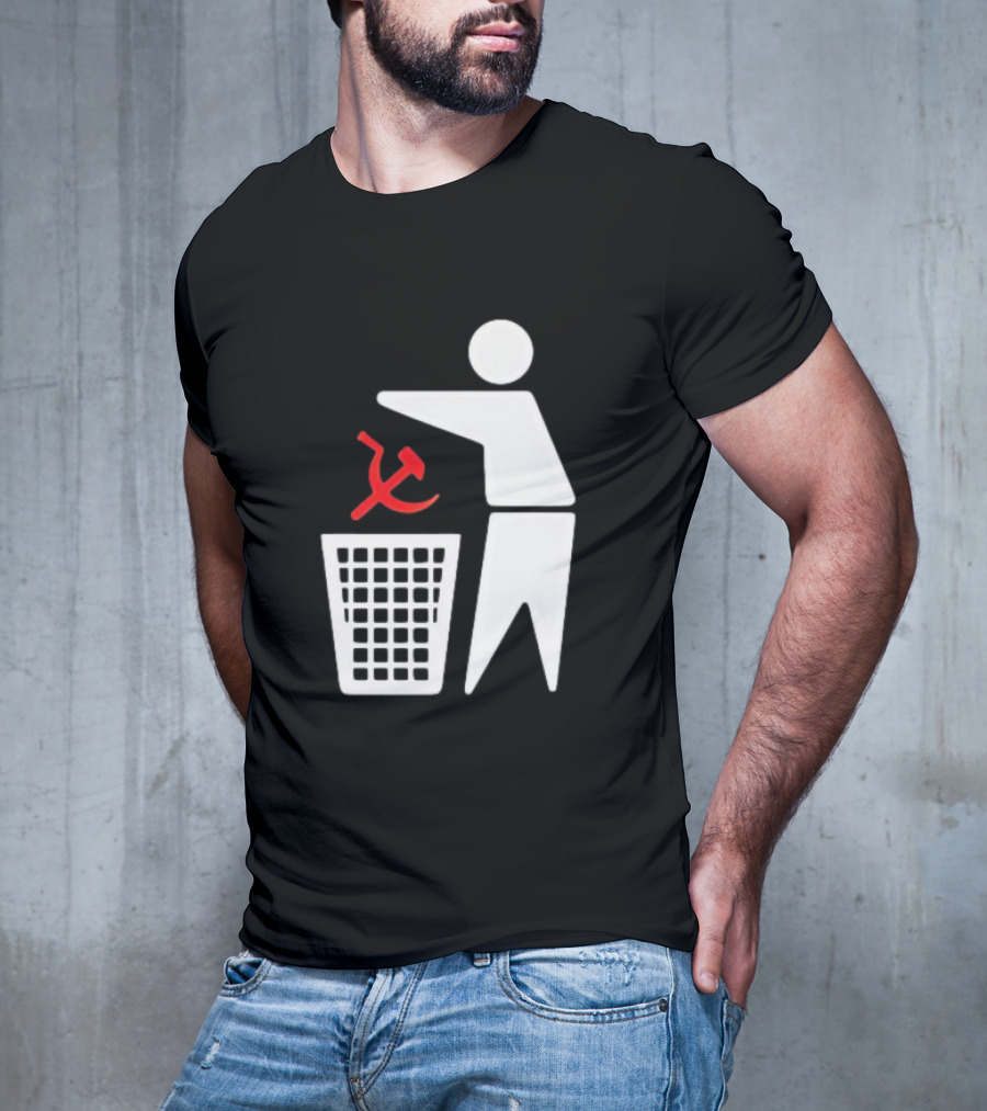 Communism Trash Can Hammer Sickle Disposal T-Shirt