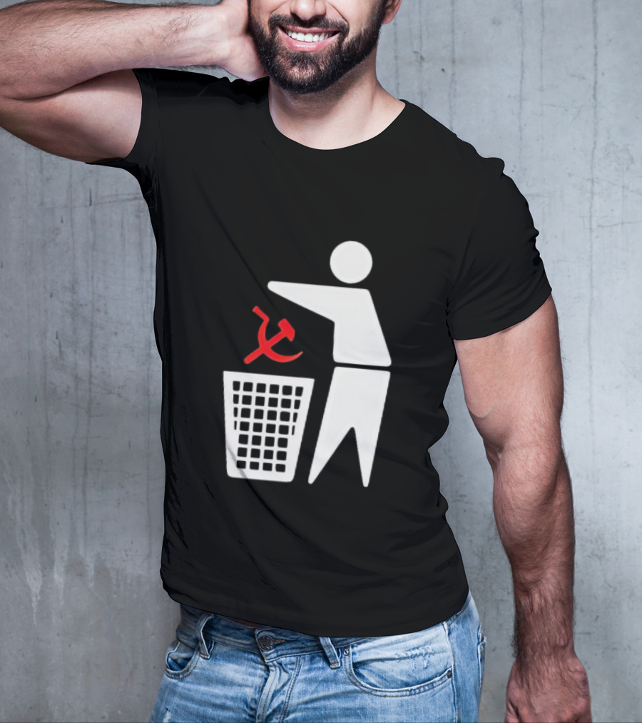 Communism Trash Can Hammer Sickle Disposal T-Shirt