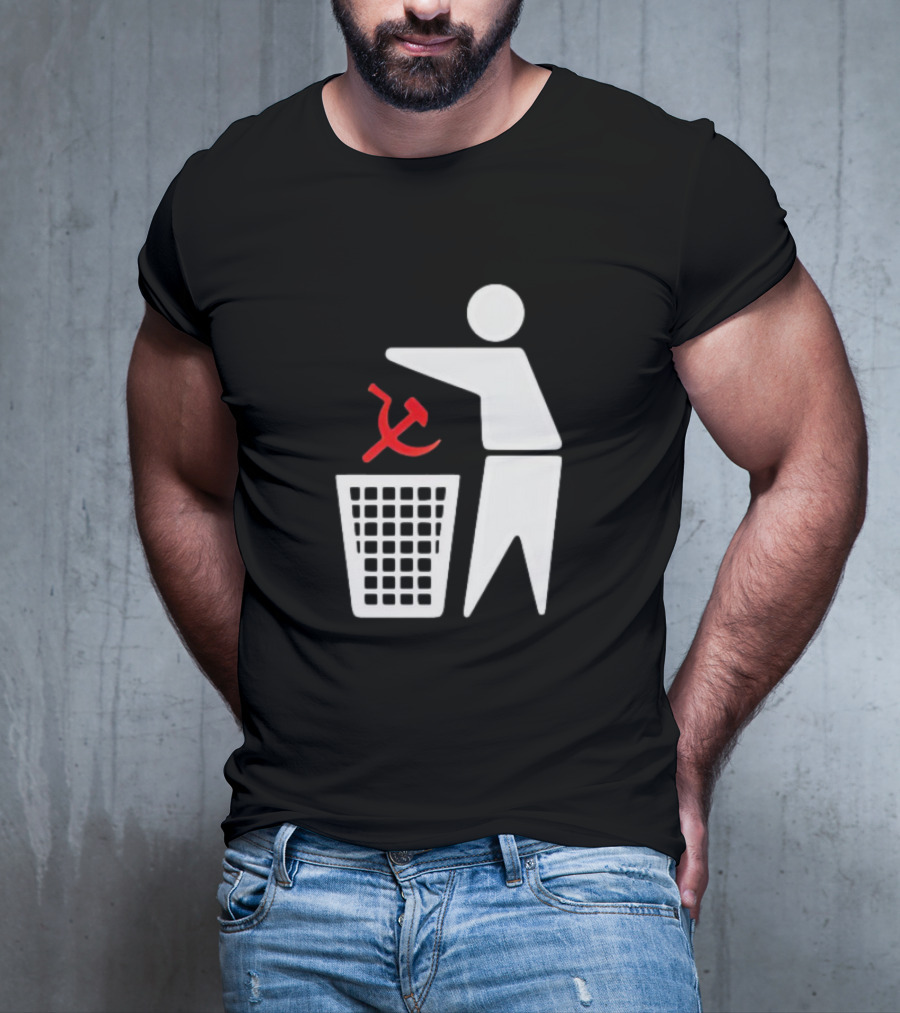 Communism Trash Can Hammer Sickle Disposal T-Shirt