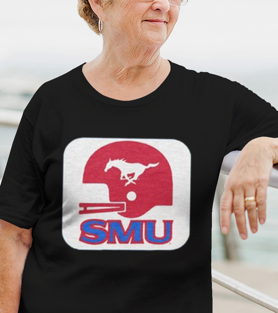 SMU Mustangs Football Red Helmet T-Shirt