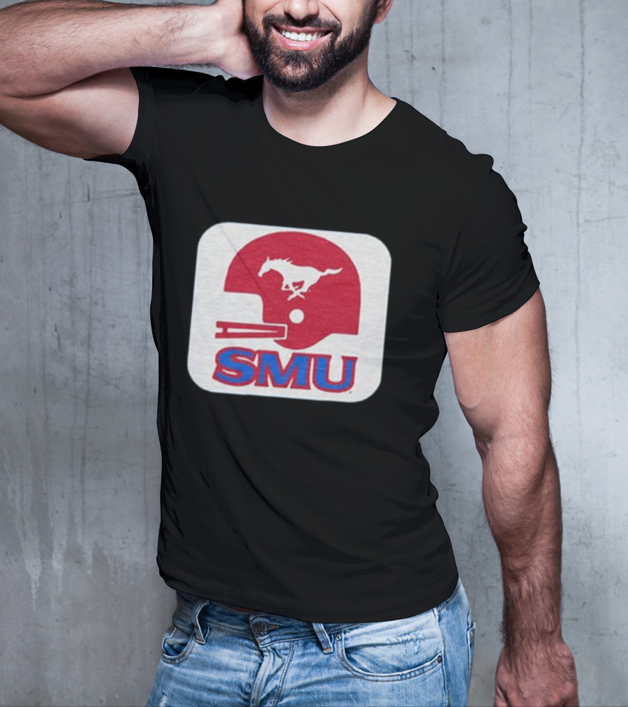 SMU Mustangs Football Red Helmet T-Shirt