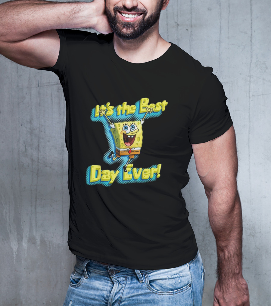 SpongeBob SquarePants It's The Best Day Ever Enthusiastic Pose T-Shirt