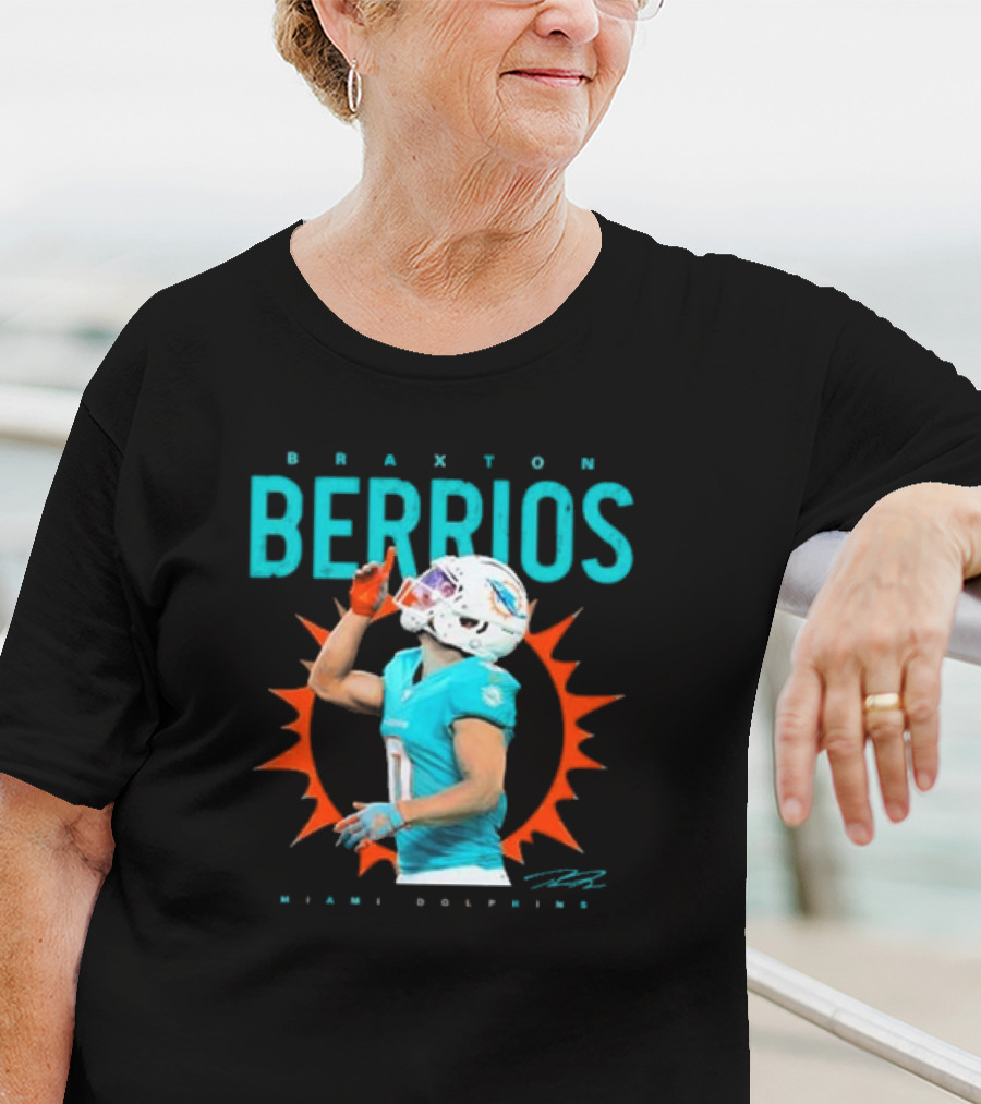Braxton Berrios Miami Dolphins Signature Player Highlight T-Shirt