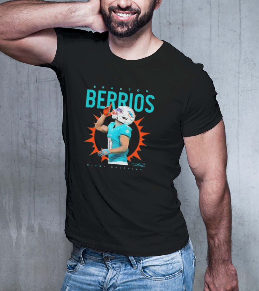 Braxton Berrios Miami Dolphins Signature Player Highlight T-Shirt