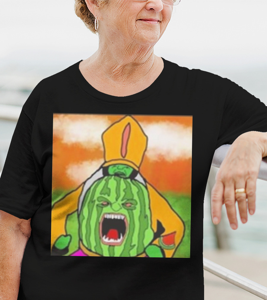 Angry Watermelon Priest In Colorful Robes T-Shirt