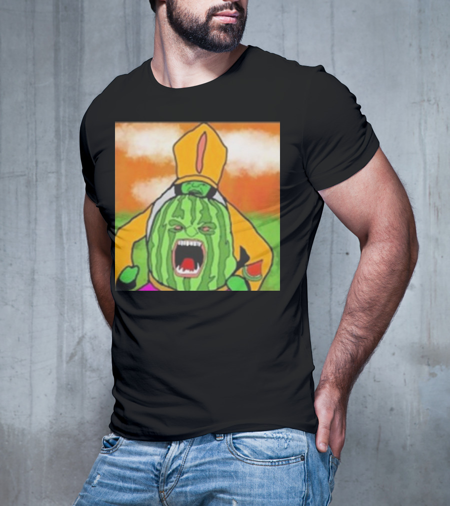 Angry Watermelon Priest In Colorful Robes T-Shirt
