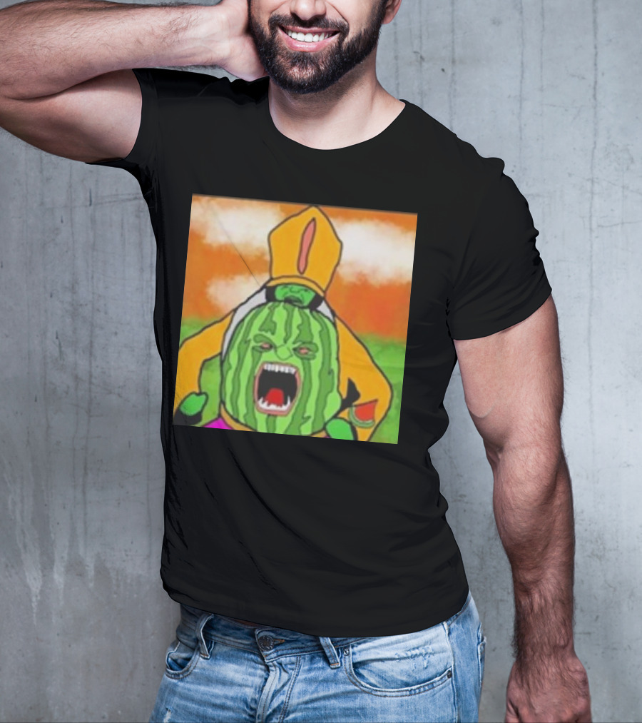 Angry Watermelon Priest In Colorful Robes T-Shirt