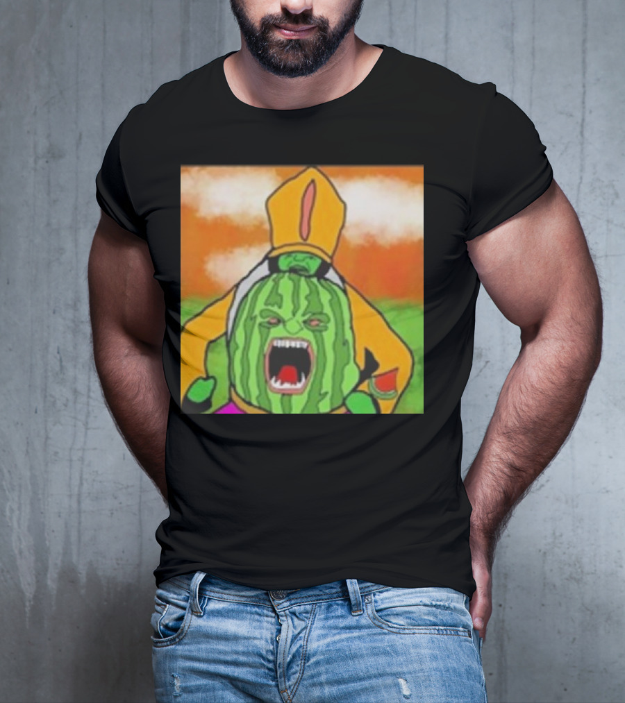 Angry Watermelon Priest In Colorful Robes T-Shirt