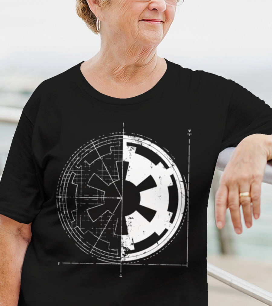 Galactic Empire Emblem Blueprint Schematic Diagram T-Shirt