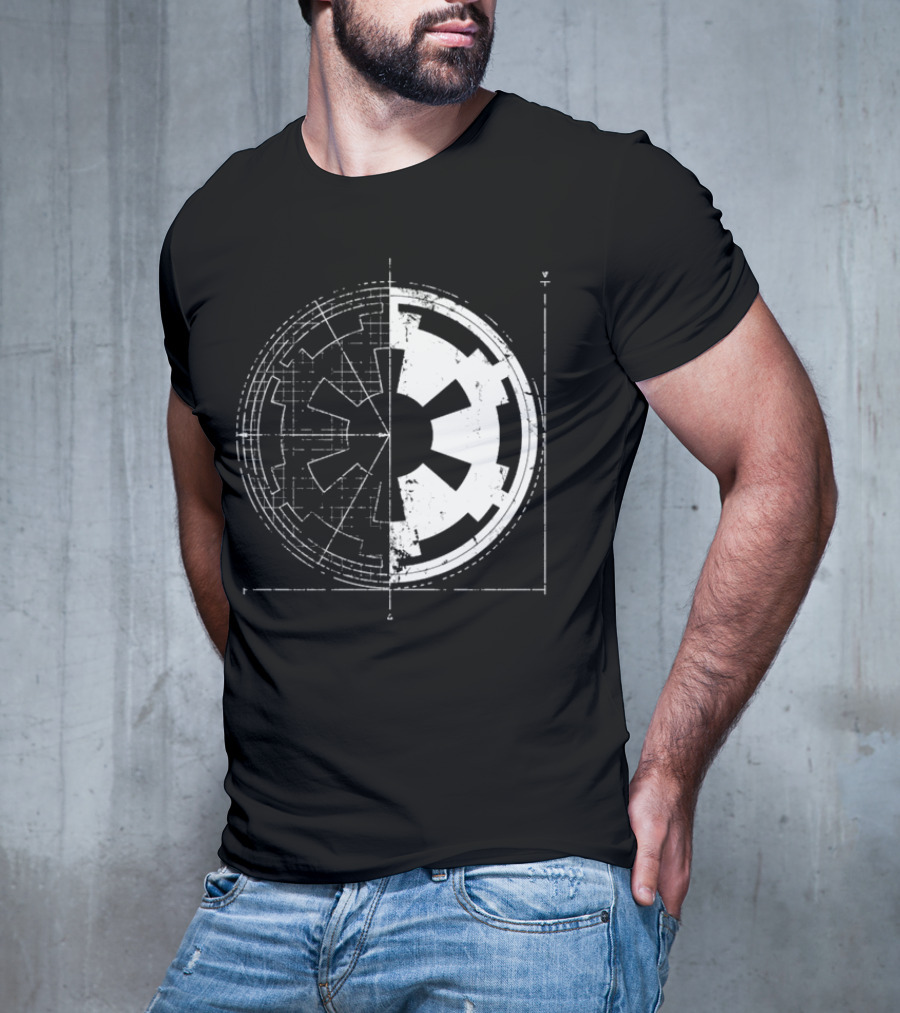 Galactic Empire Emblem Blueprint Schematic Diagram T-Shirt