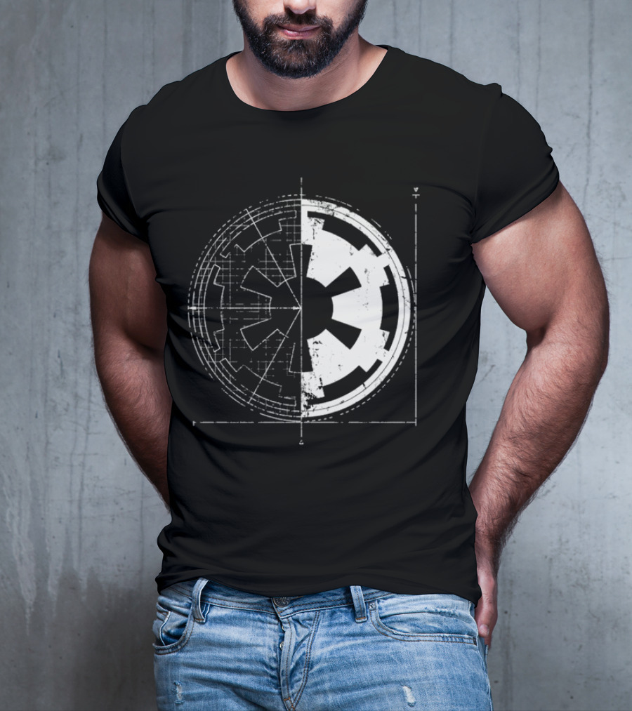 Galactic Empire Emblem Blueprint Schematic Diagram T-Shirt