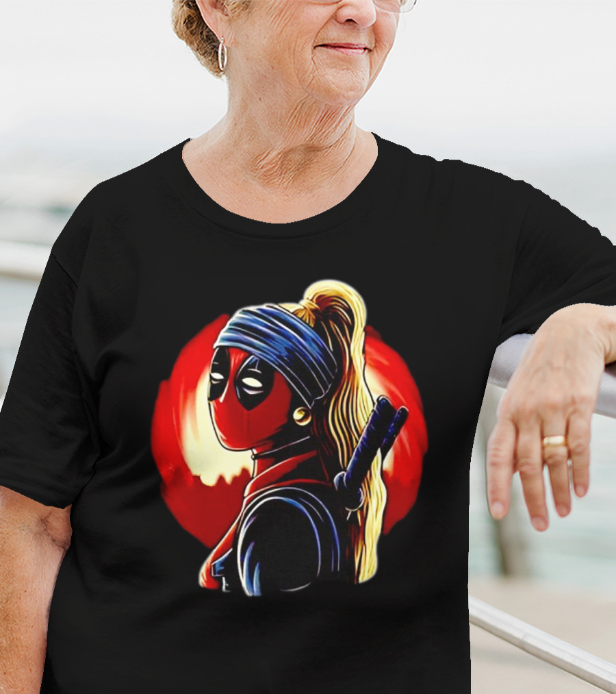 Ladypool Meets Vermeer’s Girl With A Pearl Earring Fusion T-Shirt