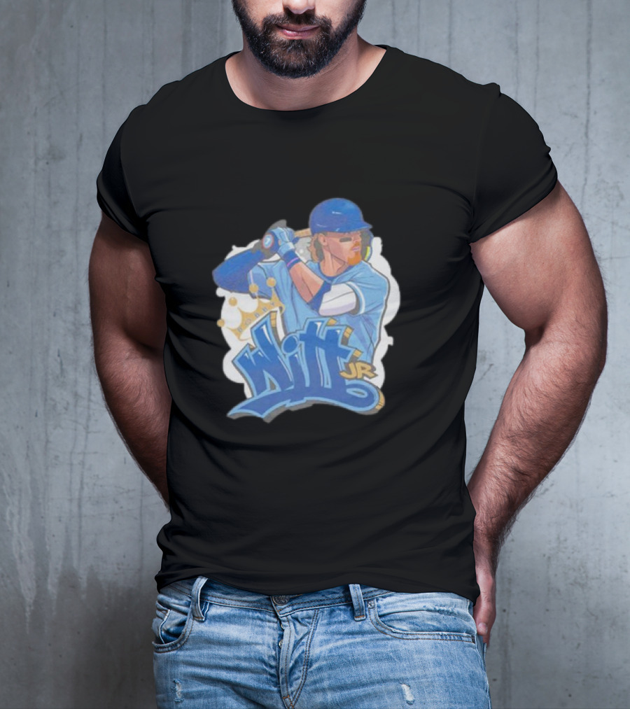 Bobby Witt Jr Kansas City Royals Graffiti Art With Crown T-Shirt