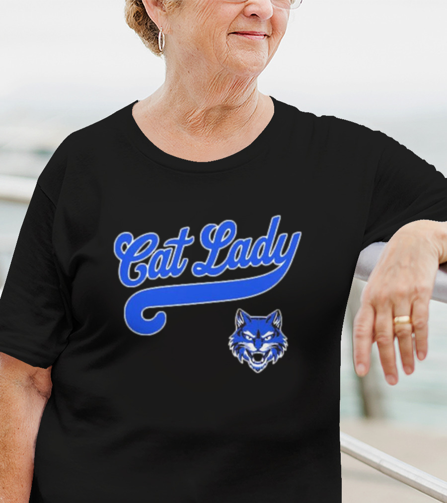 Cat Lady Wildcat Baseball Team T-Shirt