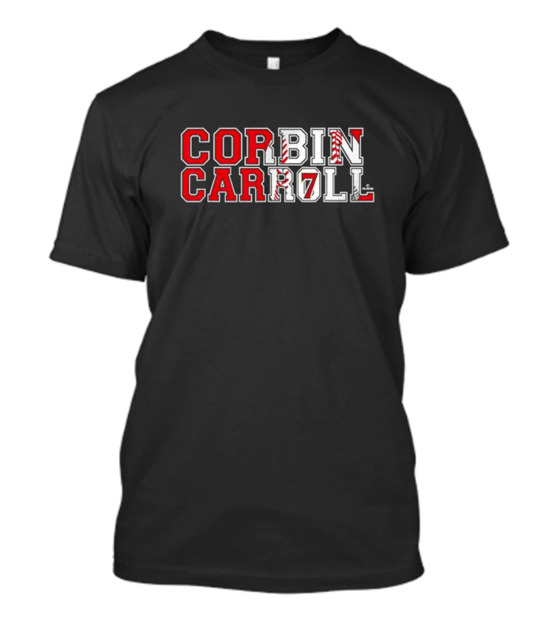 Corbin Carroll Arizona Baseball Player Name Block Letter T-Shirt