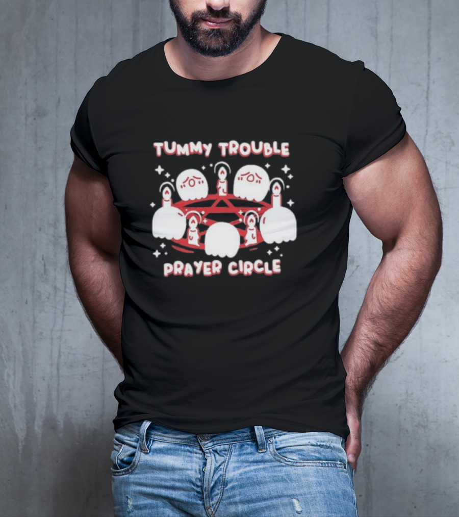 Tummy Trouble Prayer Circle Candle Creatures Ritual T-Shirt