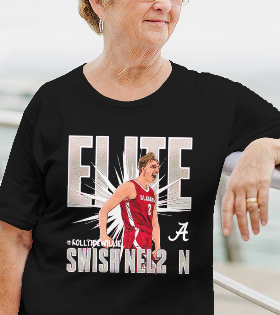 ELITE Alabama Crimson Swish Nel2n #RollTideWillie T-Shirt