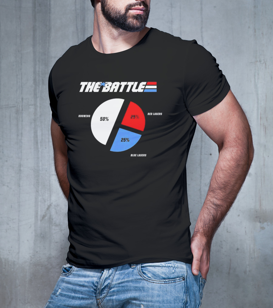 GI Joe Knowing Is Half The Battle Pie Chart Red Lasers Blue Lasers T-Shirt