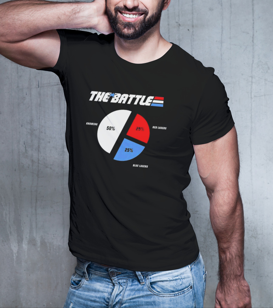 GI Joe Knowing Is Half The Battle Pie Chart Red Lasers Blue Lasers T-Shirt