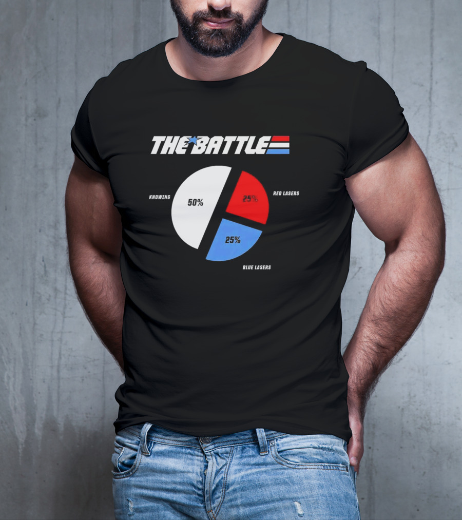 GI Joe Knowing Is Half The Battle Pie Chart Red Lasers Blue Lasers T-Shirt