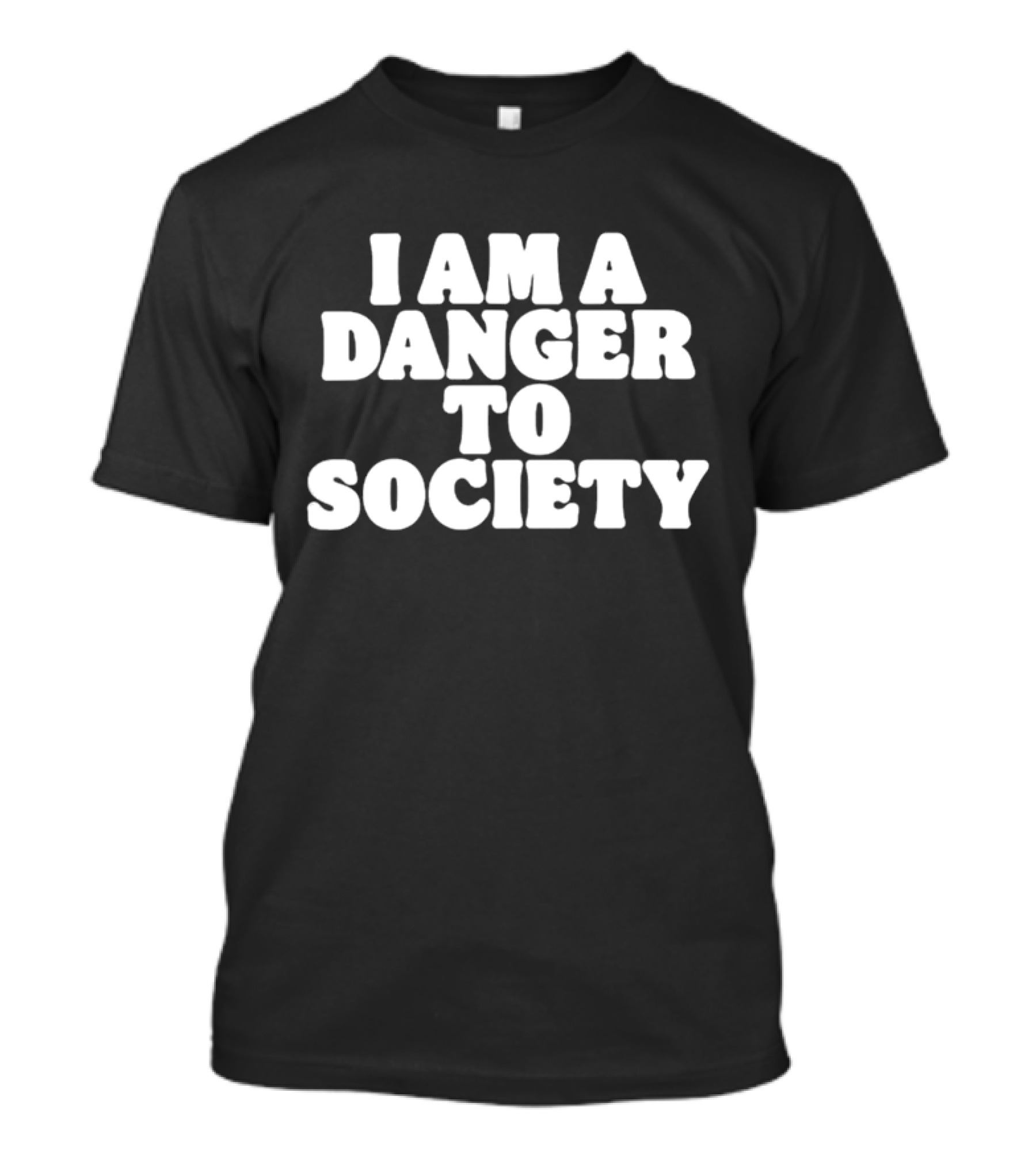 I Am A Danger To Society Text T-Shirt