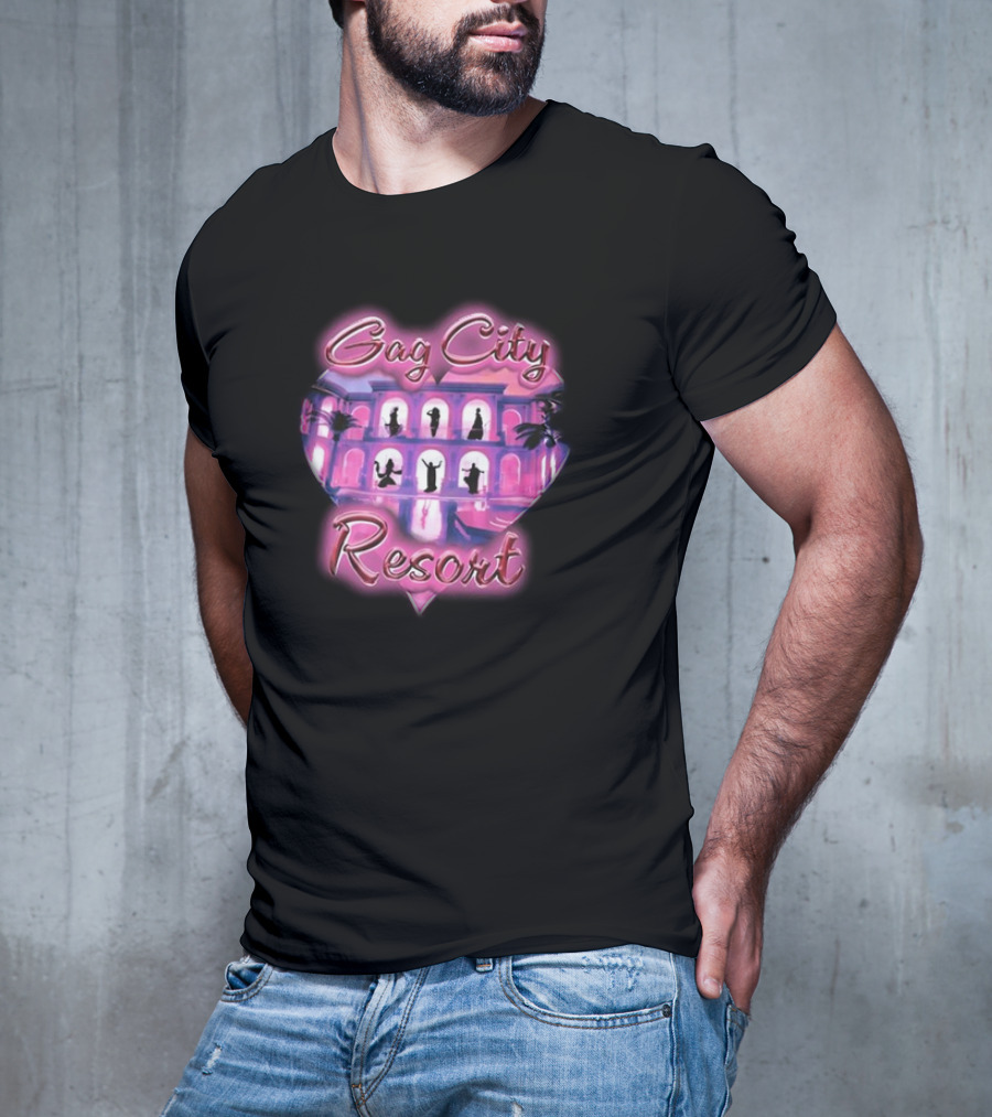 Gag City Resort Heart Silhouette Scene T-Shirt