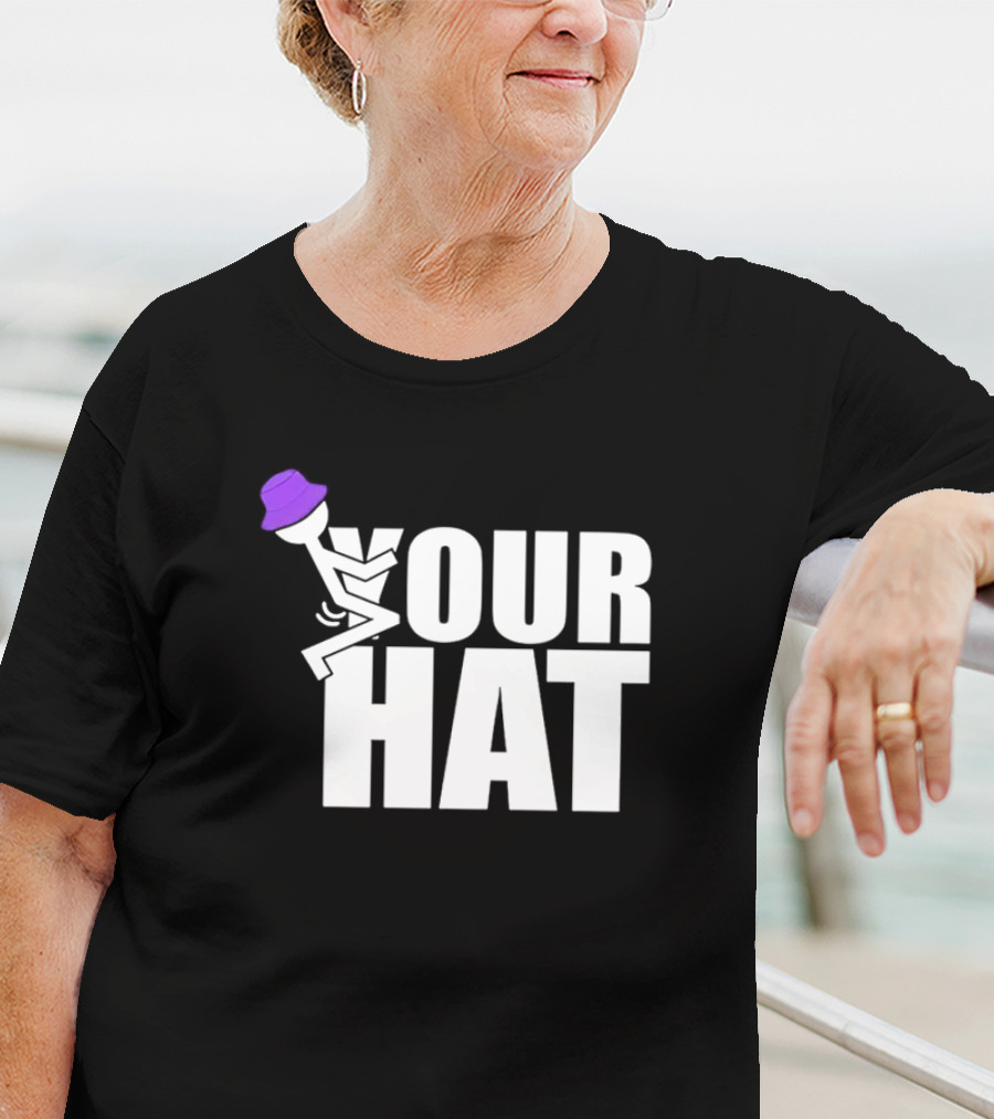 YOUR HAT Purple Bucket Stick Figure Cozy Vibe T-Shirt