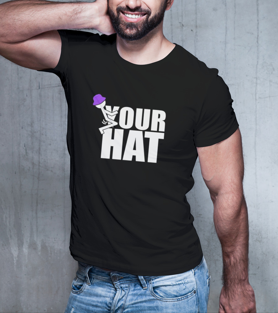 YOUR HAT Purple Bucket Stick Figure Cozy Vibe T-Shirt