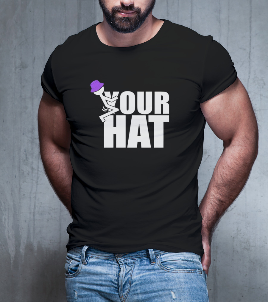 YOUR HAT Purple Bucket Stick Figure Cozy Vibe T-Shirt