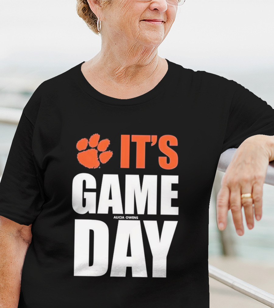 Clemson Tigers It's Game Day Paw Print Alicia Owens T-Shirt