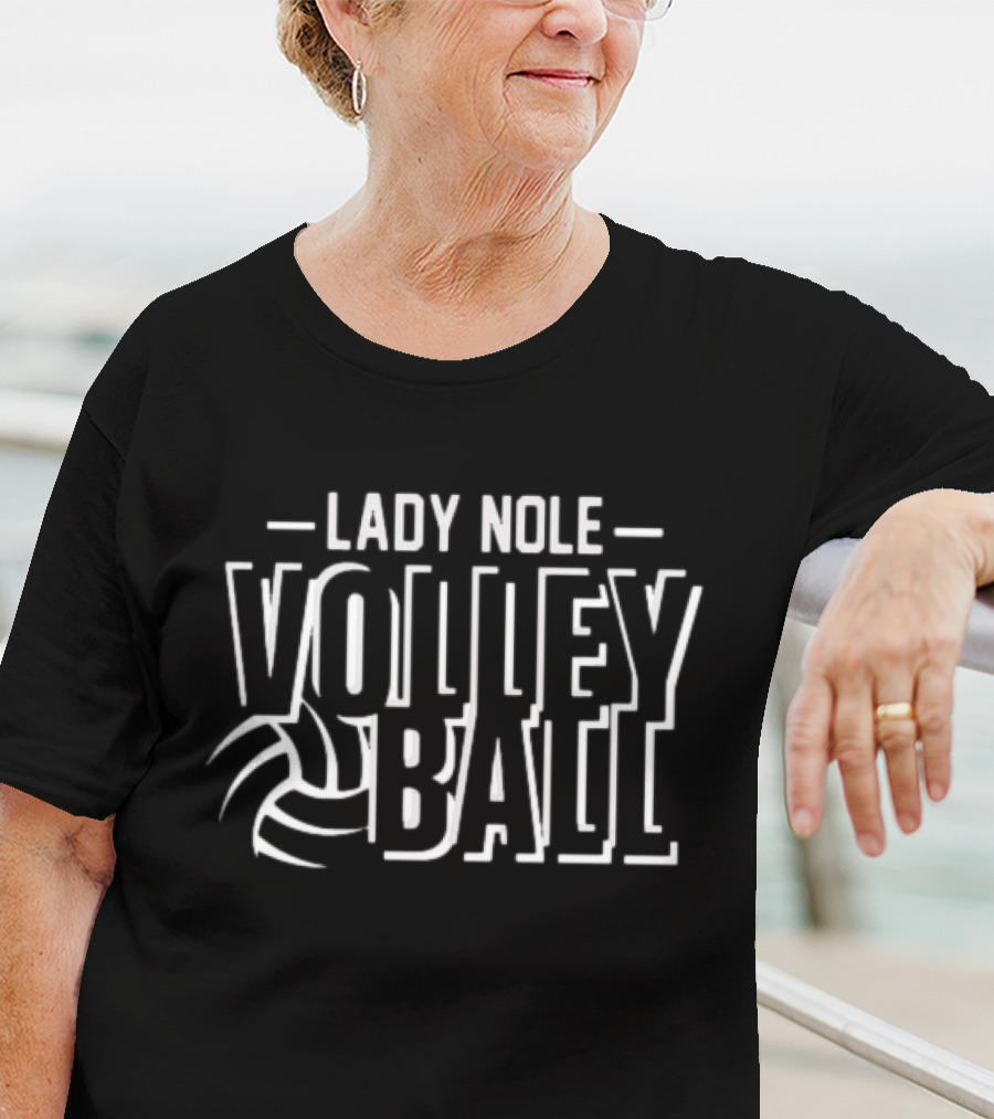 Lady Nole Volleyball Graphic Text With Volleyball T-Shirt