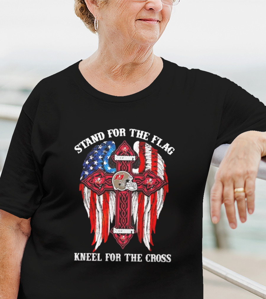 Stand For The Flag Buccaneers Kneel For The Cross T-Shirt