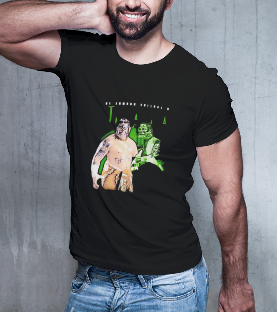 The Samoan Bulldozer Umaga Wrestler Graphic With Green Highlights T-Shirt