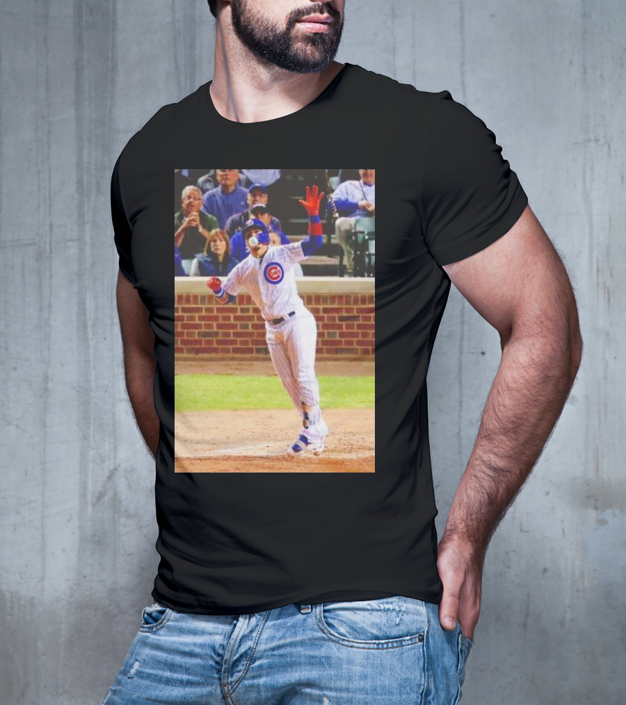 Javy Baez Chicago Cubs Blows A Bubble Hitting Second Home Run Baseball Action T-Shirt