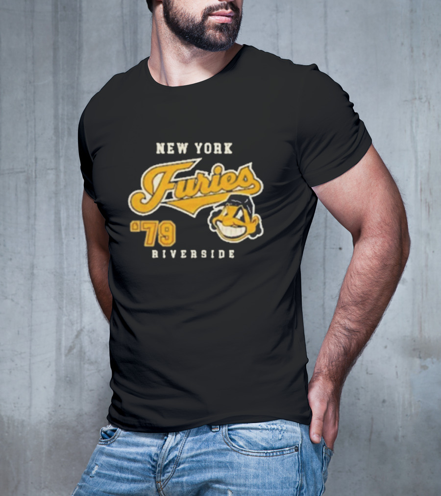 New York Furies Riverside '79 Vintage Sports Logo With Mascot T-Shirt