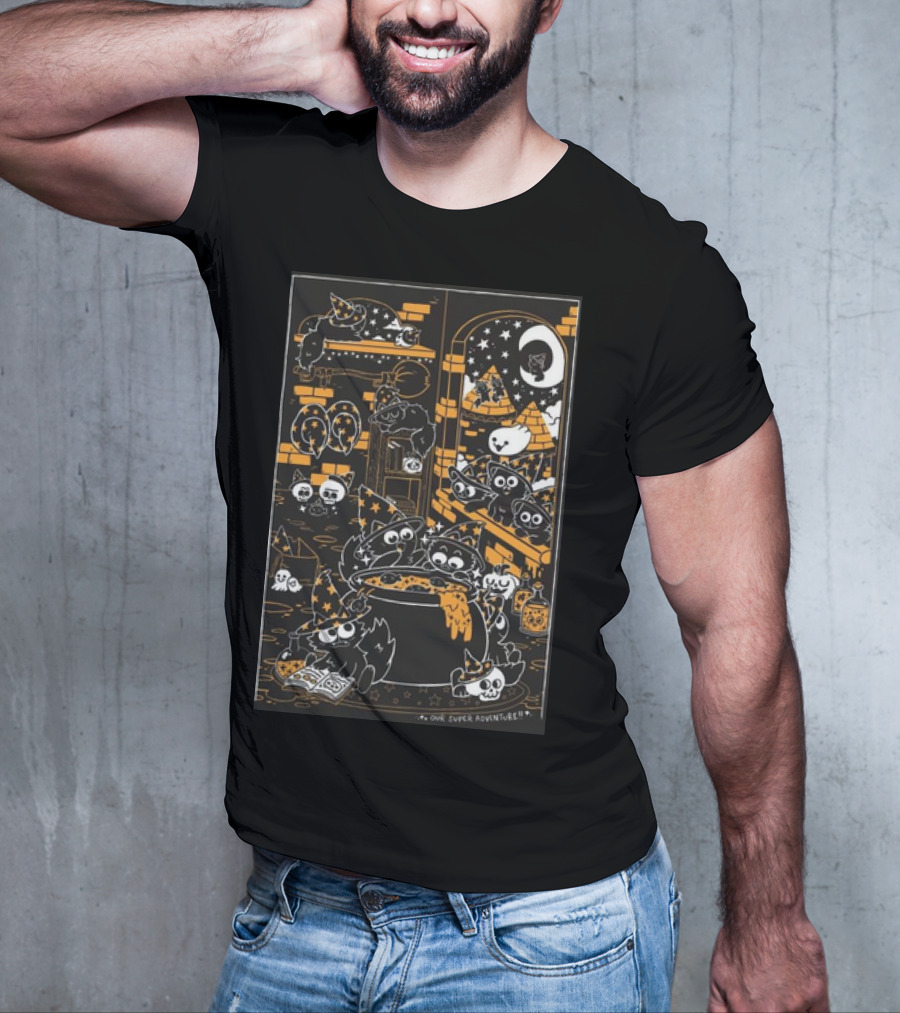 Our Super Adventure Wizard Cats In Magical Potion Room T-Shirt