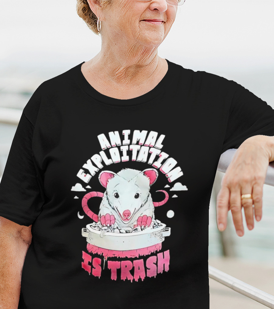 ANIMAL EXPLOITATION IS TRASH Possum T-Shirt