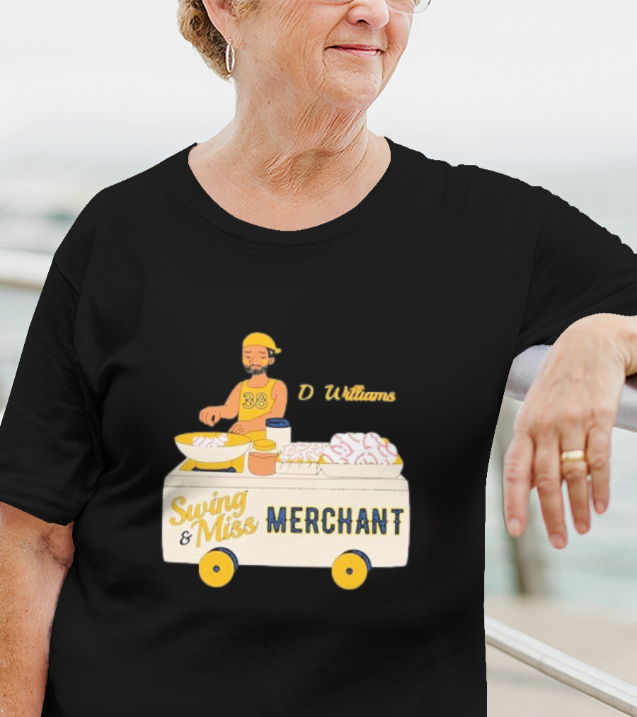 Devin Williams Swing And Miss Merchant Milwaukee Brewers Cartoon Baseball 38 T-Shirt