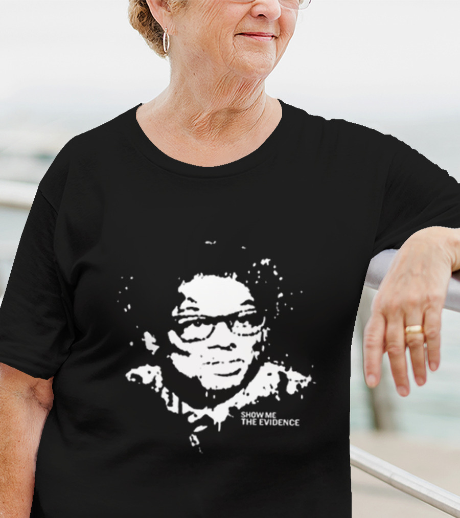 Thomas Sowell Show Me The Evidence Face Stencil T-Shirt