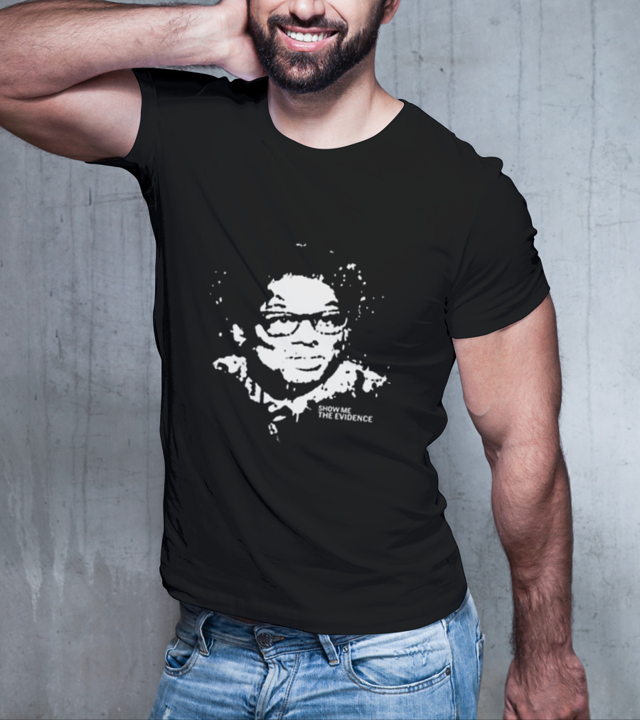 Thomas Sowell Show Me The Evidence Face Stencil T-Shirt