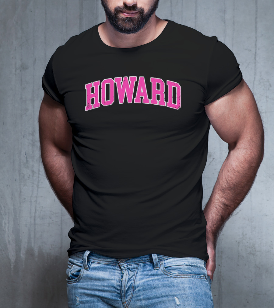 Howard University Pink Arch Text T-Shirt