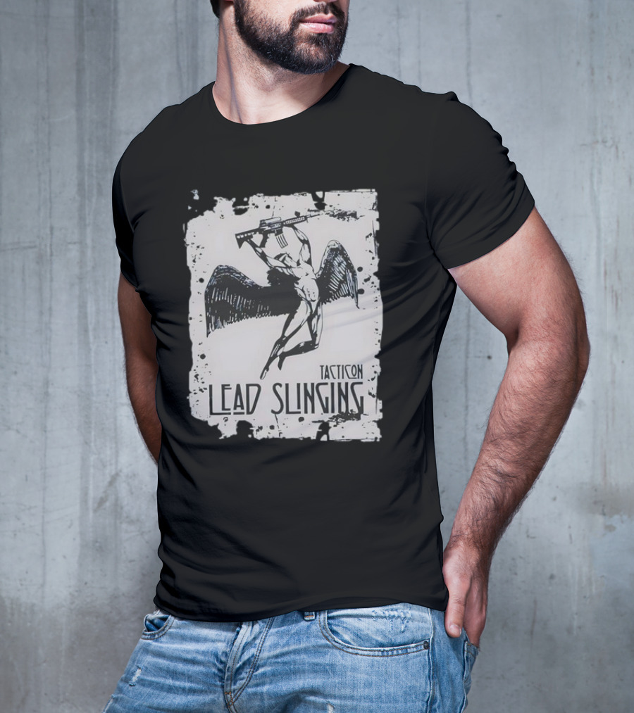 Tacticon Lead Slinging Angel With Rifle T-Shirt