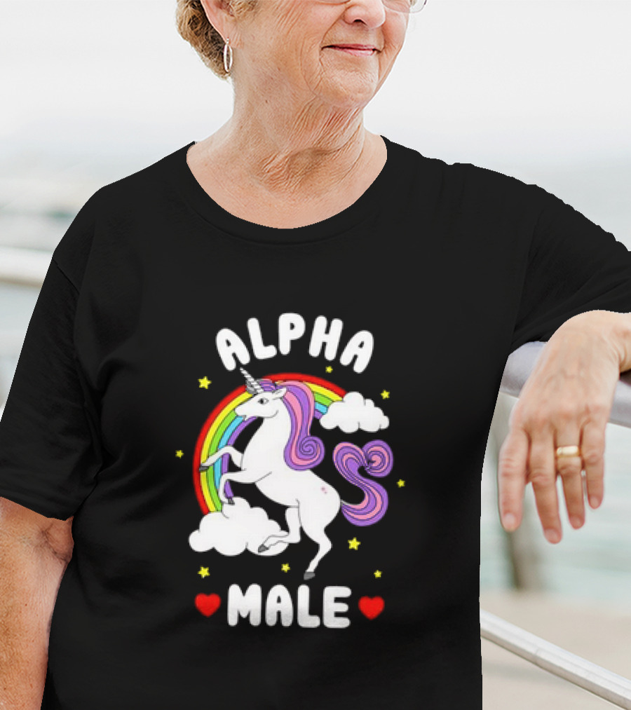 Alpha Male Unicorn Rainbow Father's Day T-Shirt